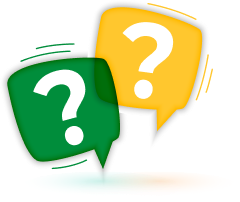 Balões de pergunta verdes e amarelos